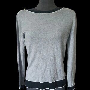 Gray and Black Long Sleeve Sweater